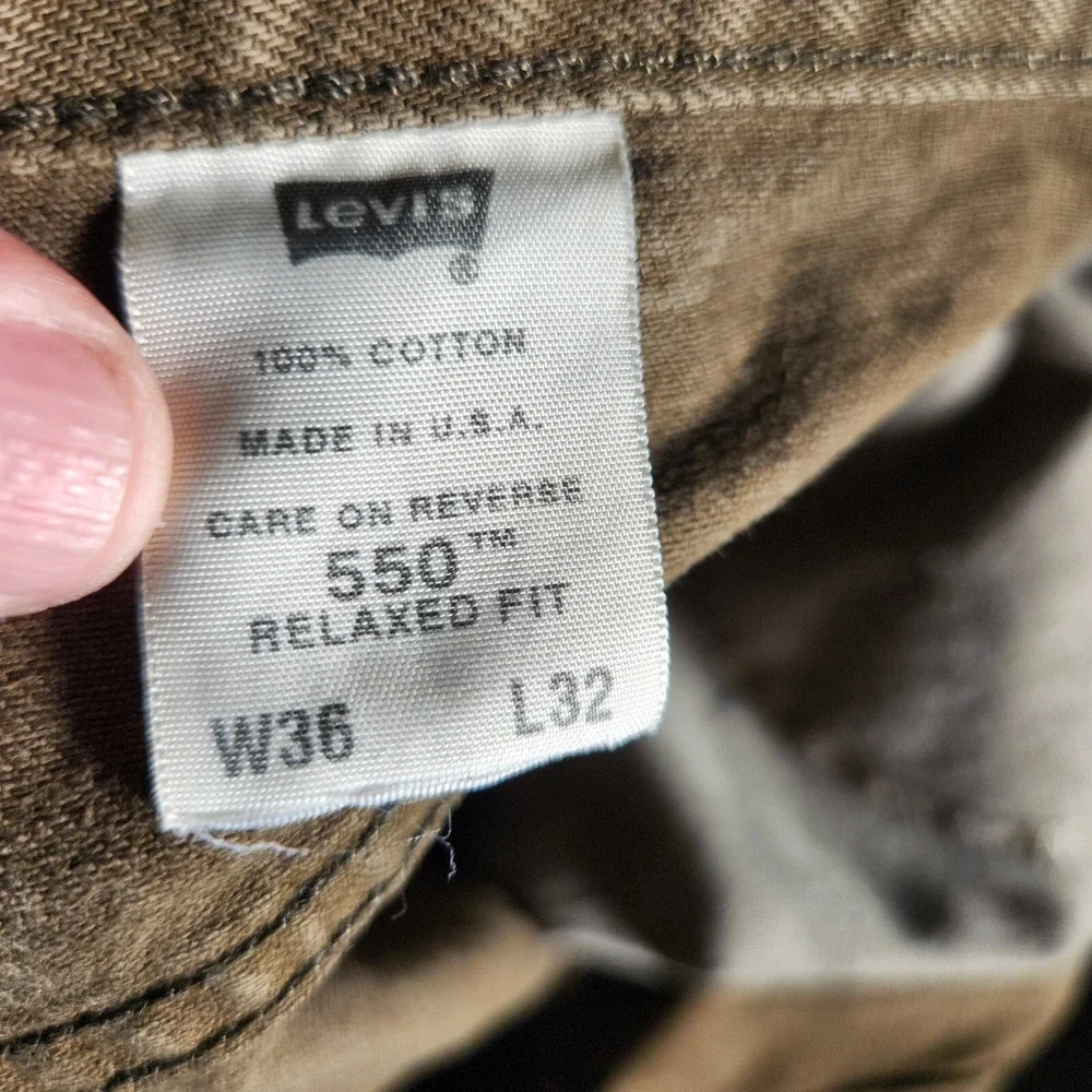 Vintage Levi's 550 Jeans 36x32 Forrest Green 80s 90s‎ Made In USA Cotton 2002